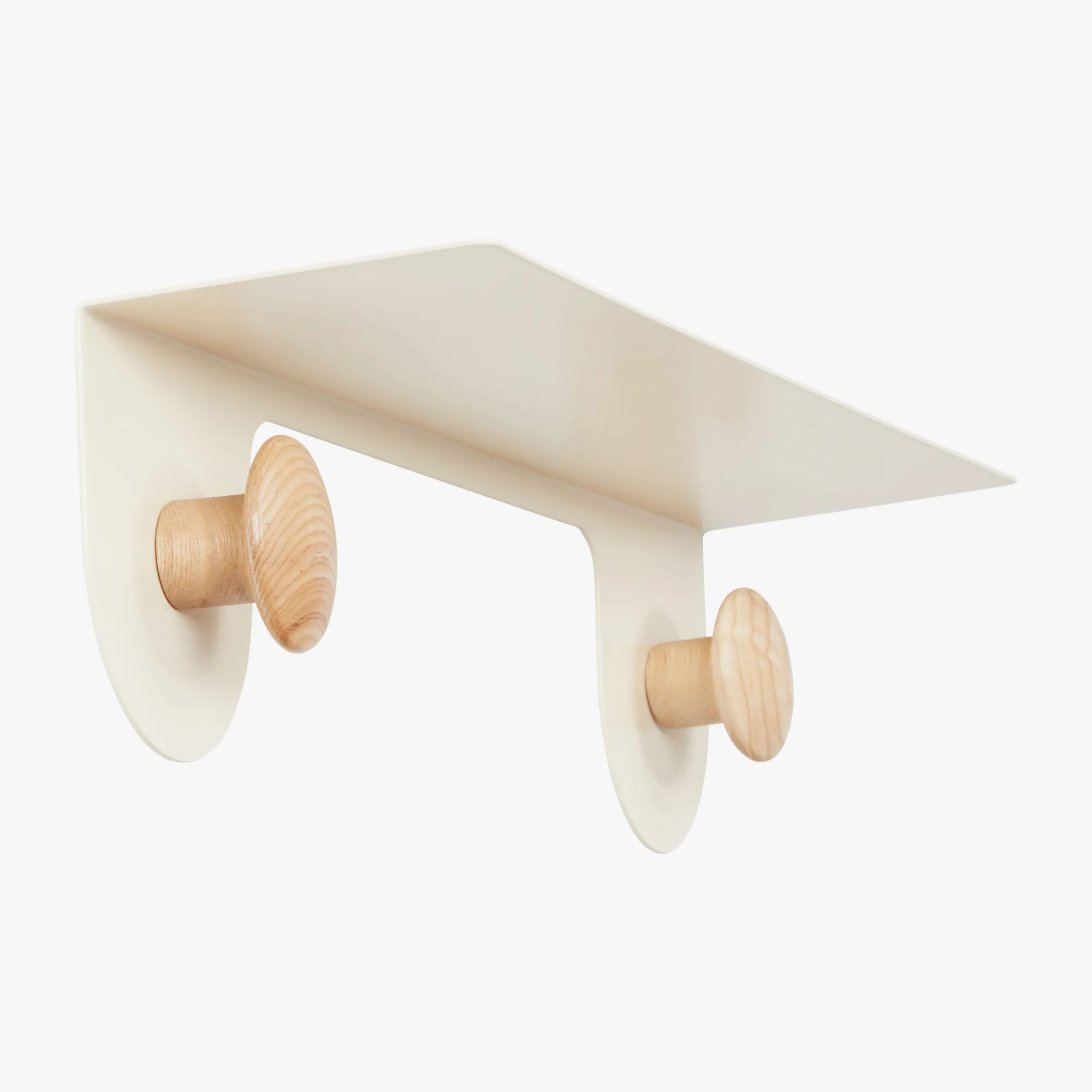 Wall Shelf with Double Dots Hooks (Cream)