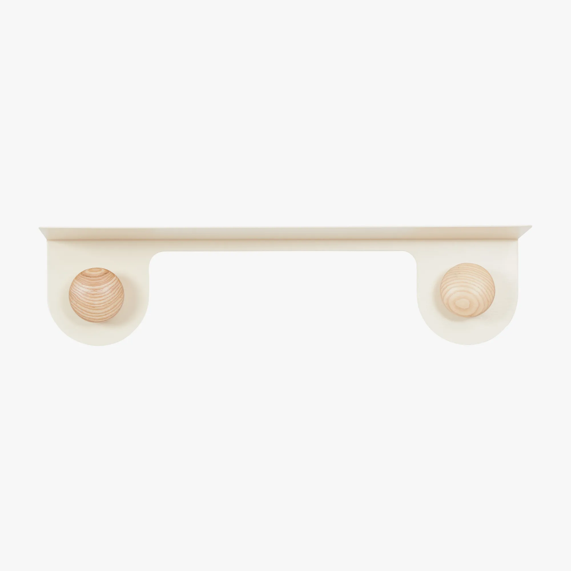 Wall Shelf with Double Dots Hooks (Cream)