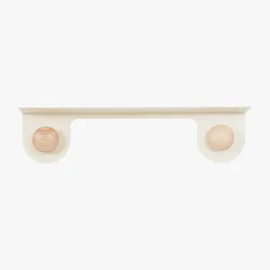 Wall Shelf with Double Dots Hooks (Cream)