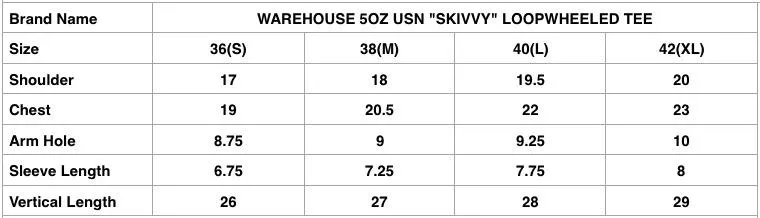 Warehouse 5oz USN "Skivvy" Loopwheeled Tee (Yellow)