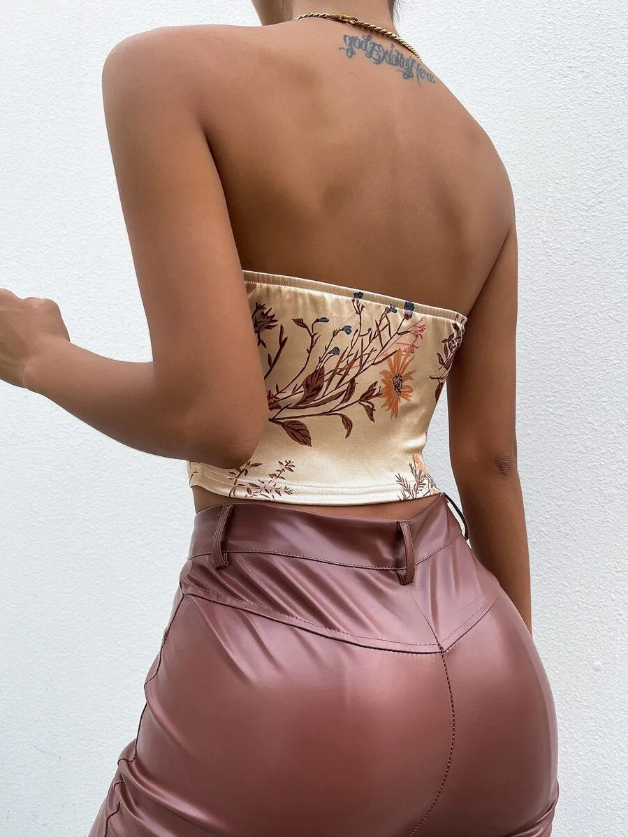 West Satin Tube Top