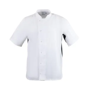 Whites Nevada Unisex Chefs Jacket Short Sleeve Black and White 2XL