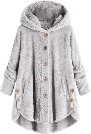 Winter Coats for Women, Fuzzy Fleece Pullover Hooded Sweatshirt Plus Size Soft Warm Oversized Hoodies Clothes