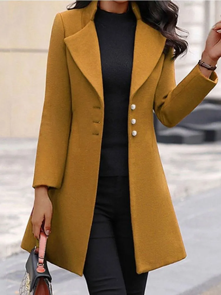 Women Woolen Autumn Elegant Blazer