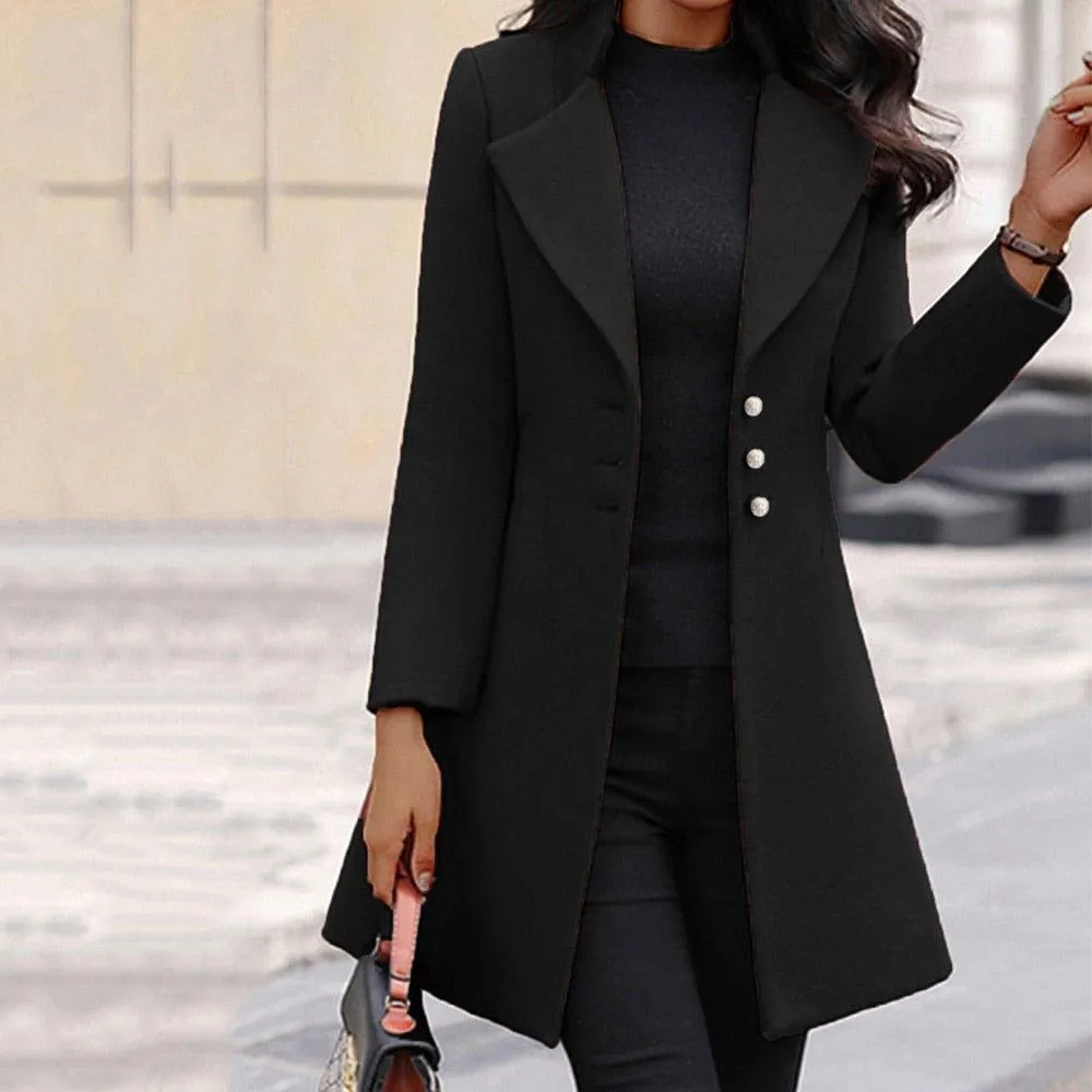 Women Woolen Autumn Elegant Blazer