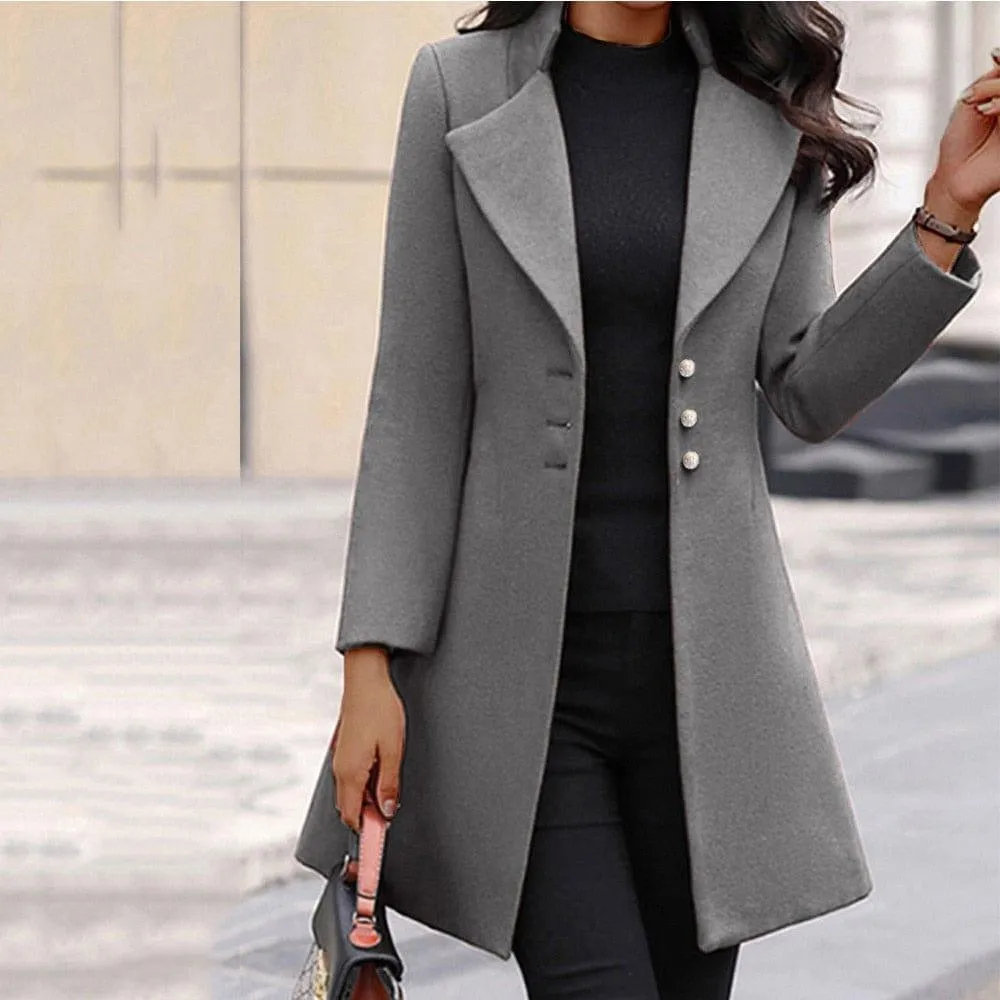 Women Woolen Autumn Elegant Blazer