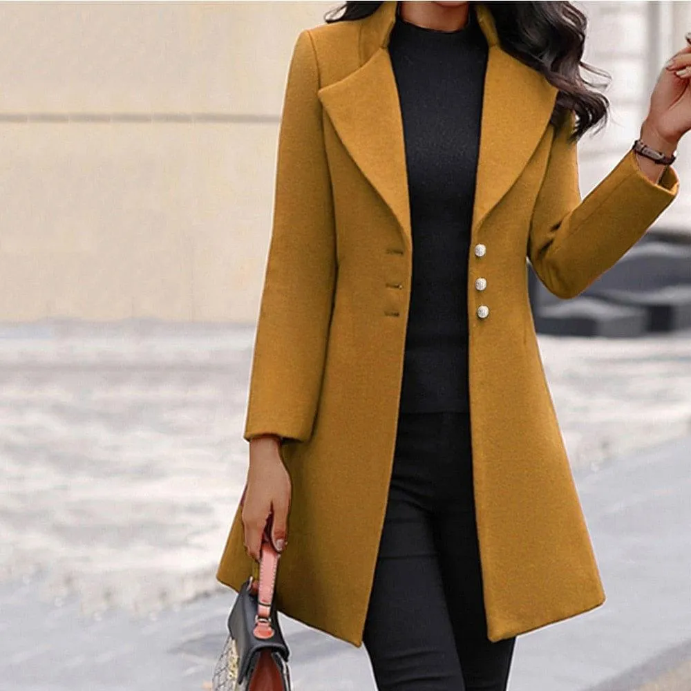 Women Woolen Autumn Elegant Blazer
