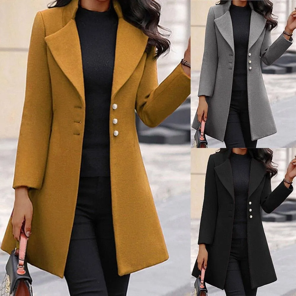 Women Woolen Autumn Elegant Blazer