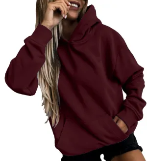 Women Y2k Hoodies Casual Oversized Sweatshirt Loose Pullover Long Sleeve Lightweight Fleece Fashion Comfy Fall Tops