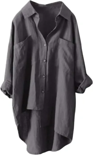 Womens Classic Plaid Shirt Long Sleeve Button Down Up Shirts 2025 Stylish Oversized Loose Fit Blouse V Neck Tops
