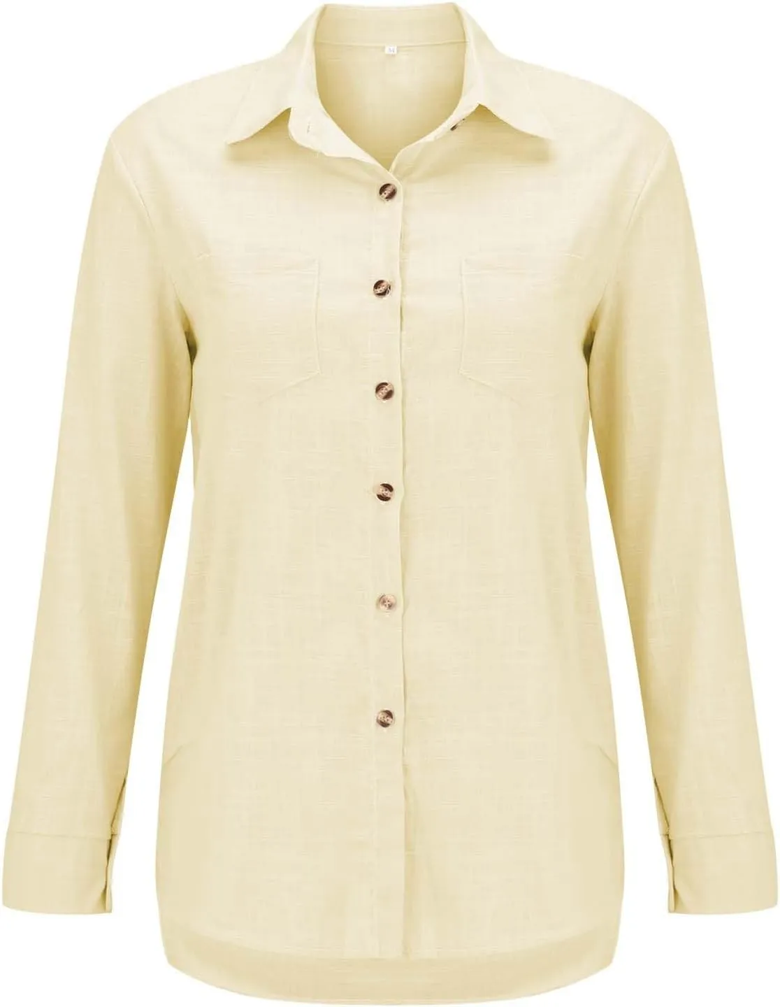Womens Cotton Linen Button Down Shirts Business Casual Long Sleeve Outfit Daily Spring&Summer Blouses for Women 2025