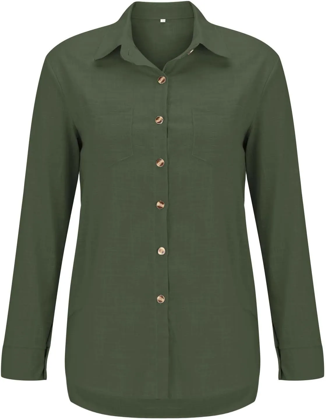 Womens Cotton Linen Button Down Shirts Business Casual Long Sleeve Outfit Daily Spring&Summer Blouses for Women 2025