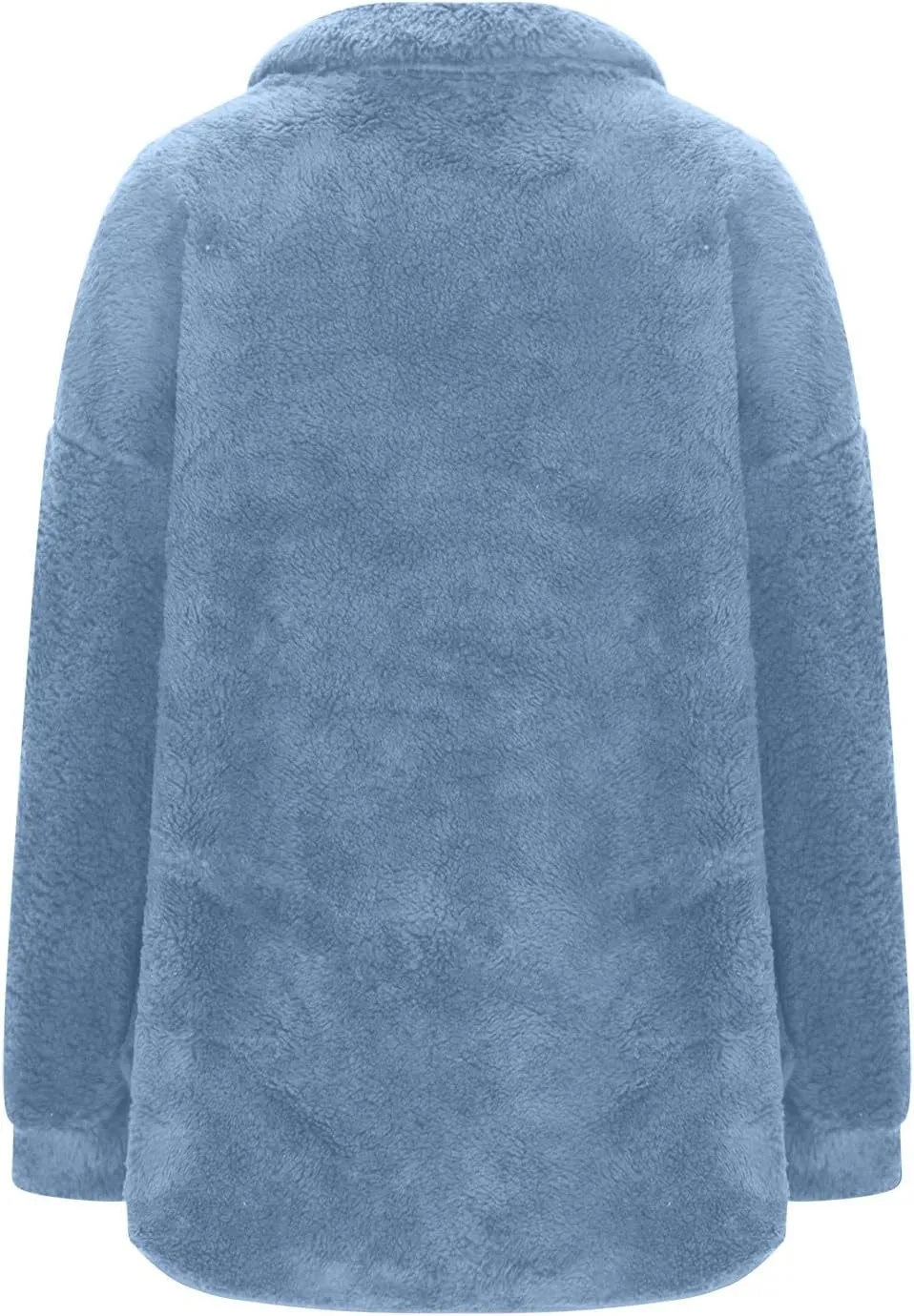 Womens Half Zip Sherpa Pullover Fuzzy Fleece Oversized Sweatshirts Long Sleeve Winter Warm Outerwear With Pockets