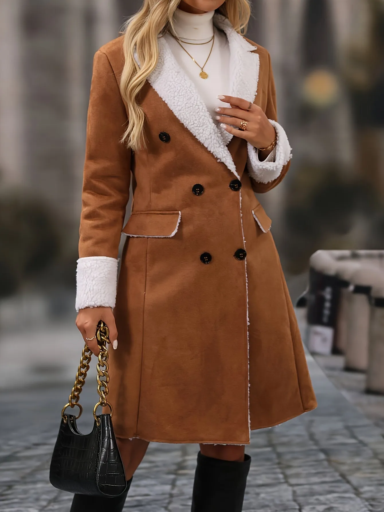 Women'S Jackets Winter Imitation Lamb Down Vintage Coat Fashion Thicken Korean Warm Loose Woman Clothing Mid Length Coat