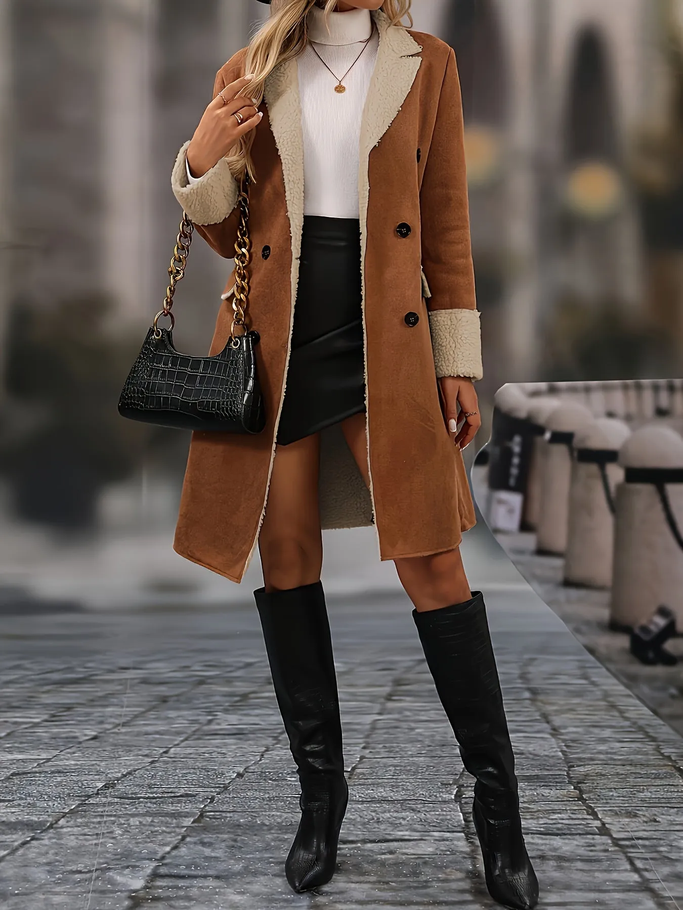 Women'S Jackets Winter Imitation Lamb Down Vintage Coat Fashion Thicken Korean Warm Loose Woman Clothing Mid Length Coat