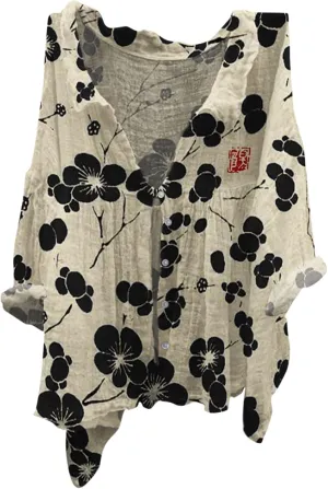 Womens Linen Tops V Neck Beach Cotton Top Cotton Womens Short Sleeve Shirts V Neck Collared Down Blouse Oversized