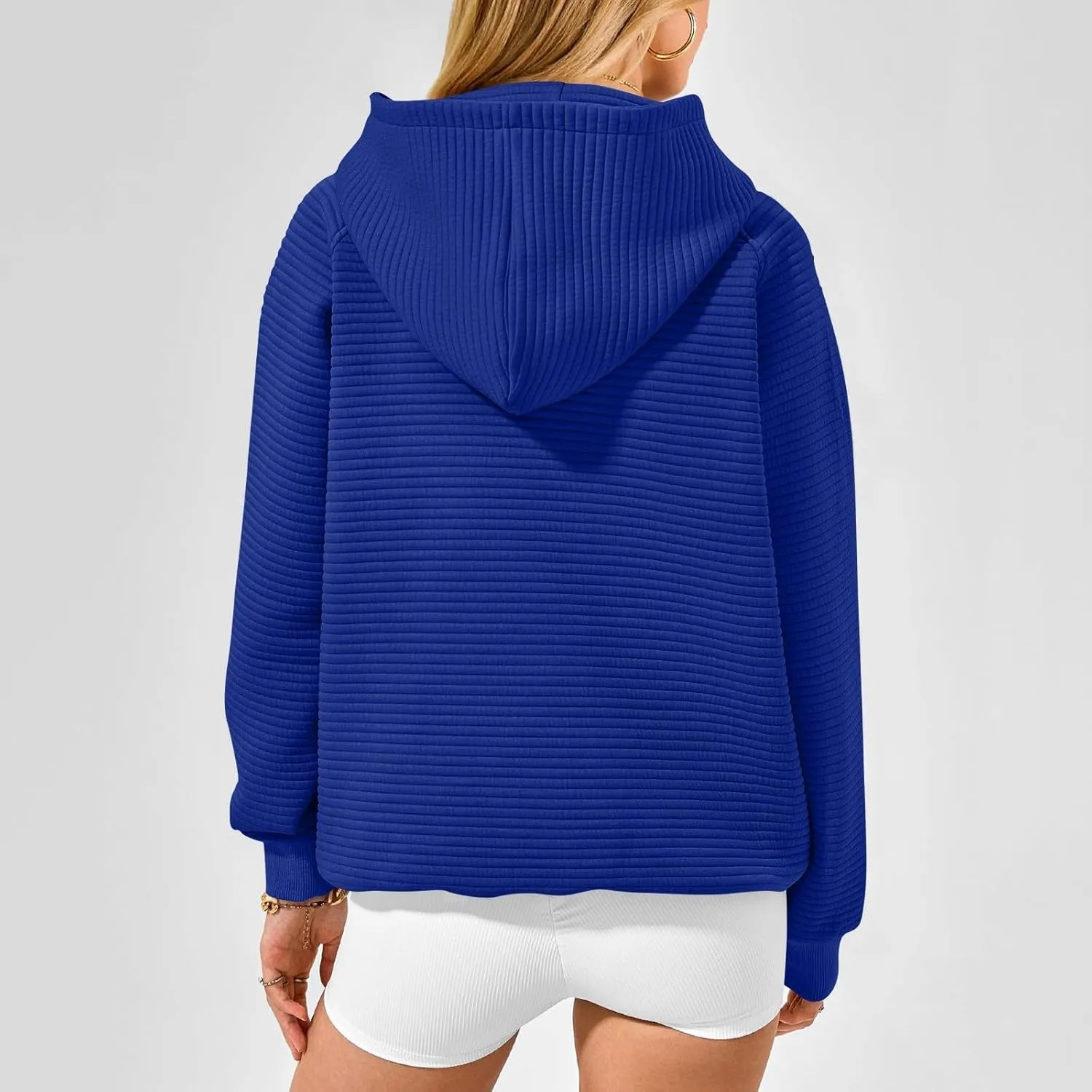 Women's Long Sleeve Hoodies Fashion Comfy Plain Hoodie with Pockets Loose Pullover Tops