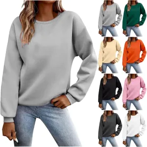 Womens Oversized Sweatshirts Cute Crewneck Long Sleeve Fleece Pullover Tops Winter Outfits Fashion Clothes 2024