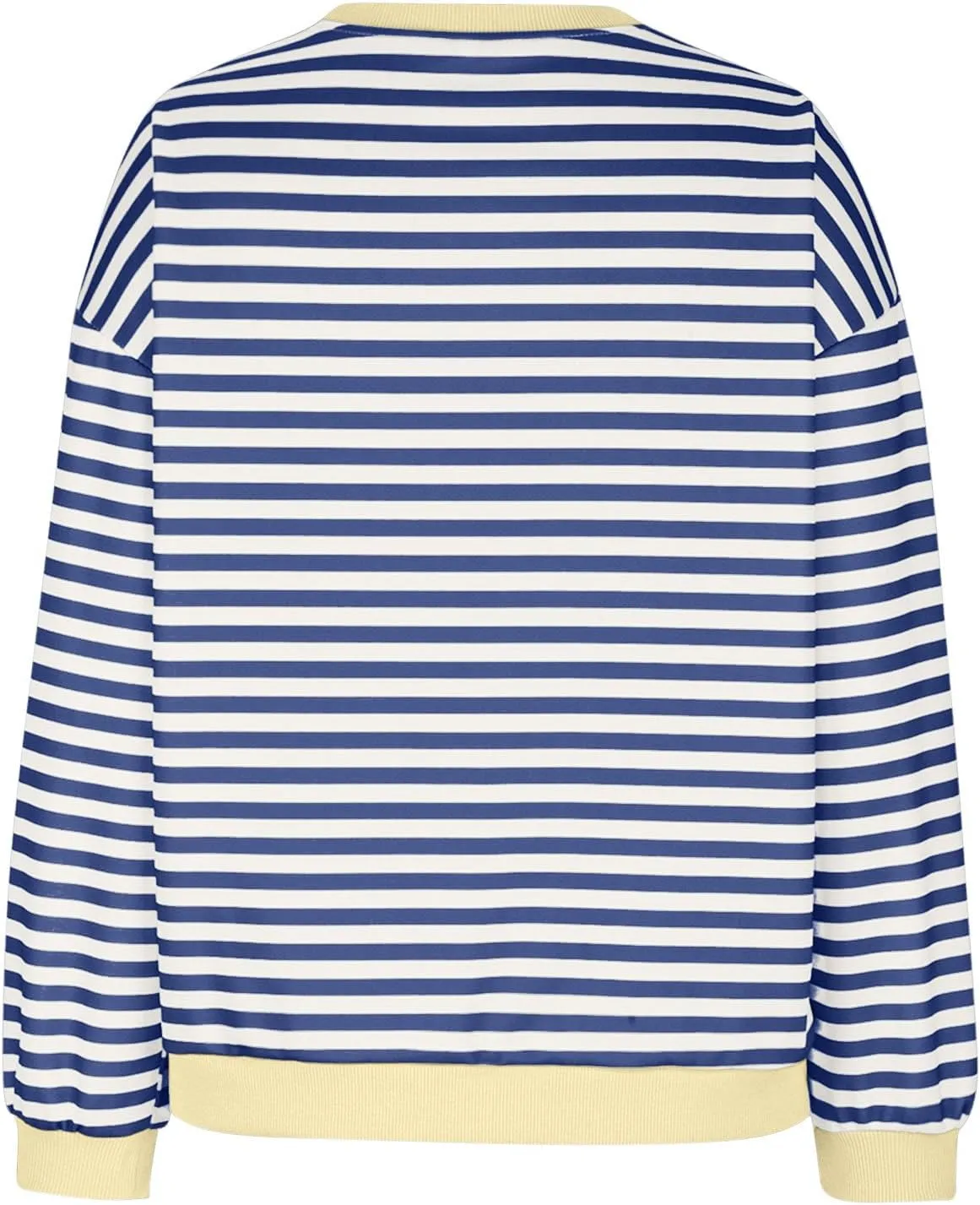 Women's Striped Long Sleeved Shirts Loose Casual Sweatshirts Round Neck Pullover Tops Blouses Fall Fashion Clothes