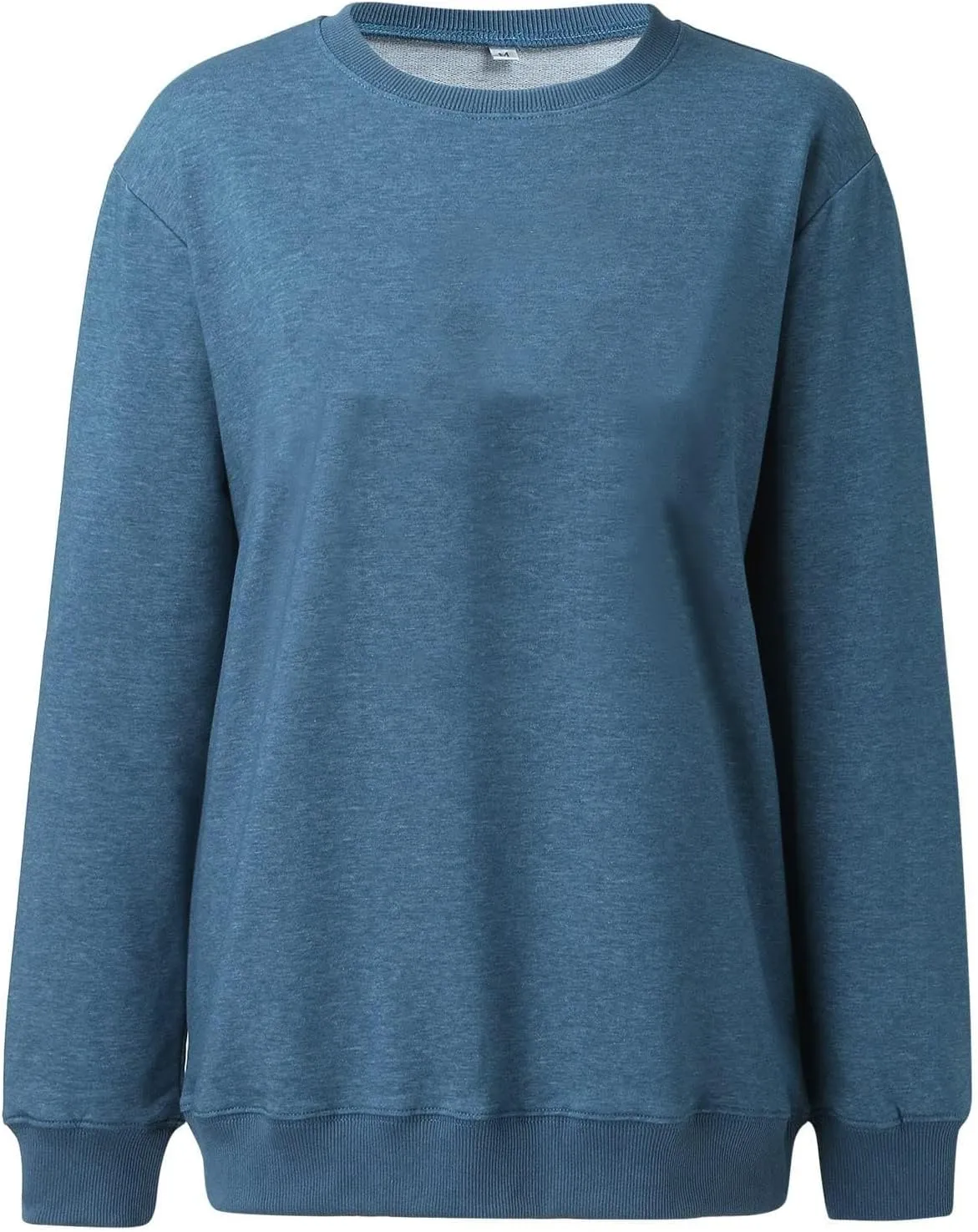 Womens Sweatshirt Plus Size Workout Solid Color Tops Casual Long Sleeve Shirts Fall Crewneck Clothes 2024
