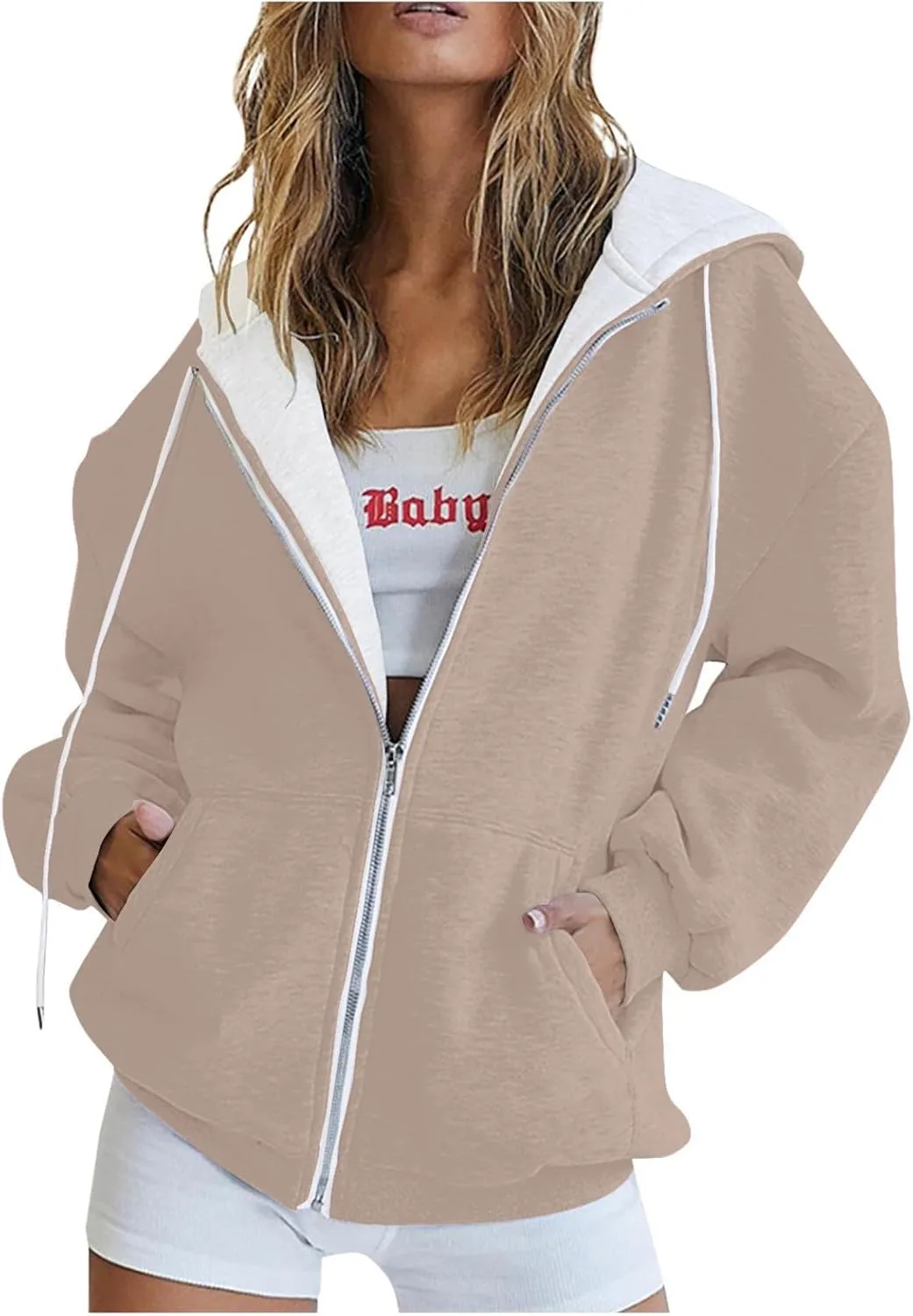 Womens Zip Up Hoodie Warm Coats For Women Plus Size Winter Jackets For Women Fall Clothes For Women 2023