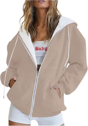 Womens Zip Up Hoodie Warm Coats For Women Plus Size Winter Jackets For Women Fall Clothes For Women 2023