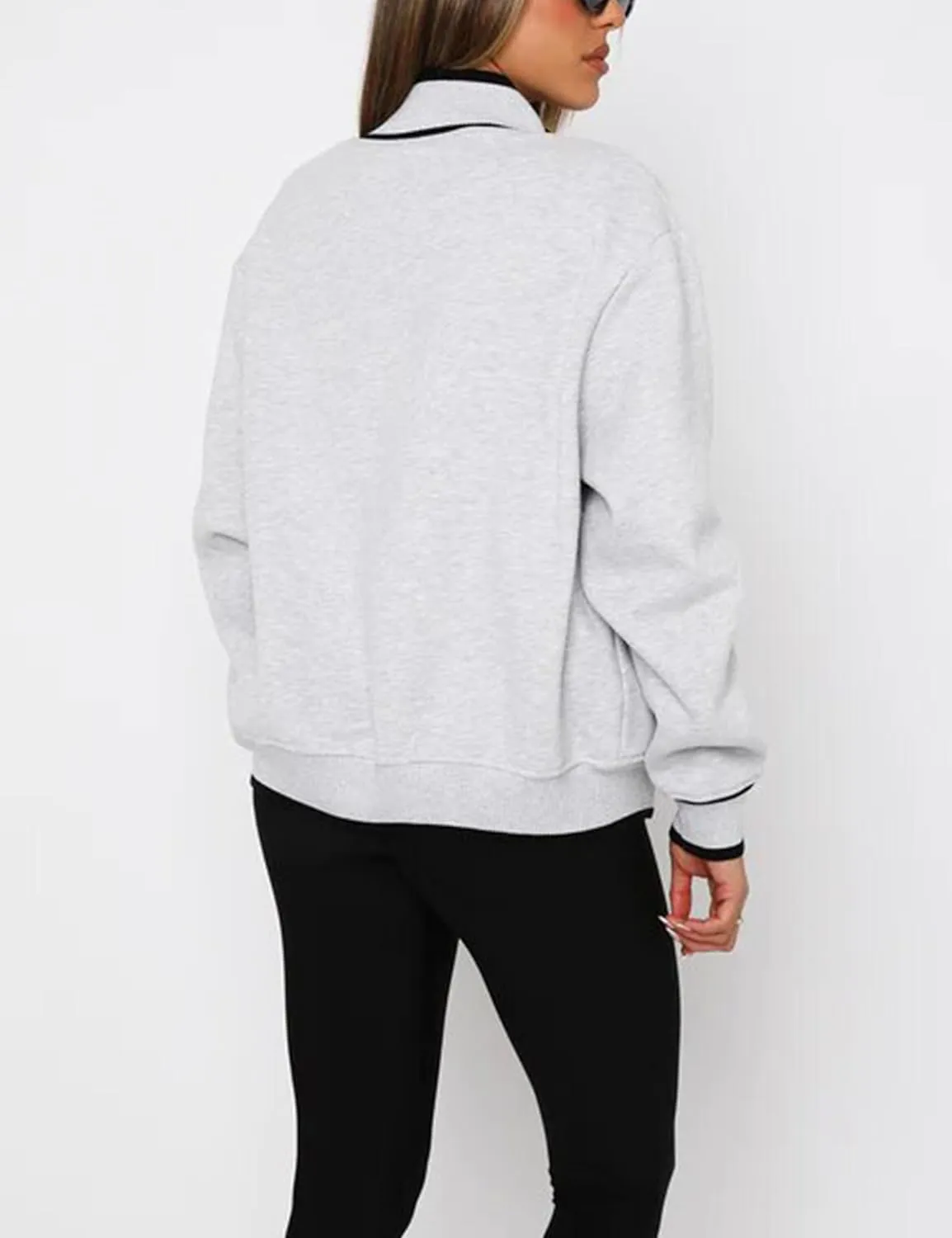 Womens Zip Up Hoodies Jackets Oversized Sweatshirts Outerwear with Pockets