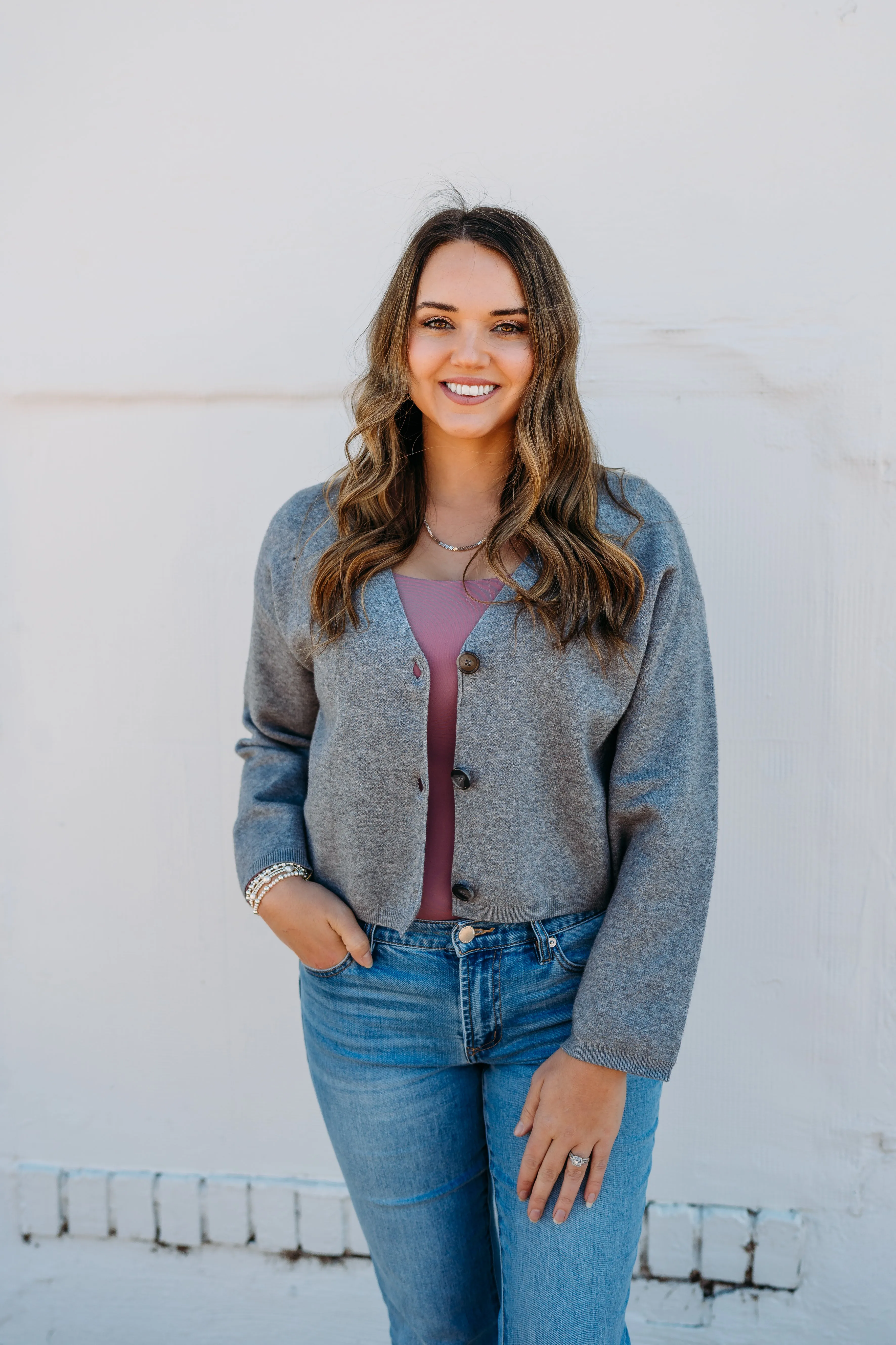 Z Supply: Estelle Cardigan in Classic Heather Grey ZW241245