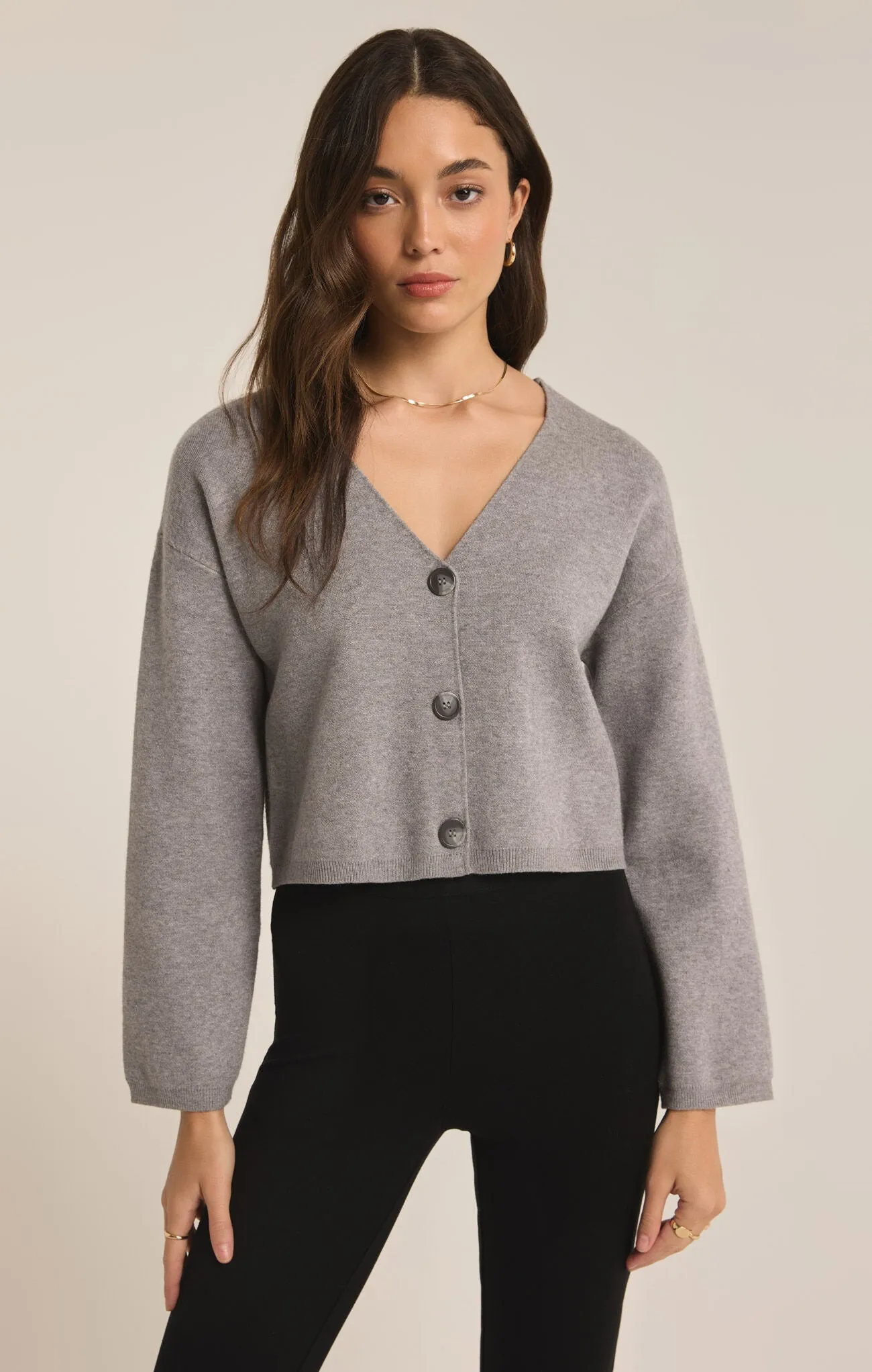 Z Supply: Estelle Cardigan in Classic Heather Grey ZW241245