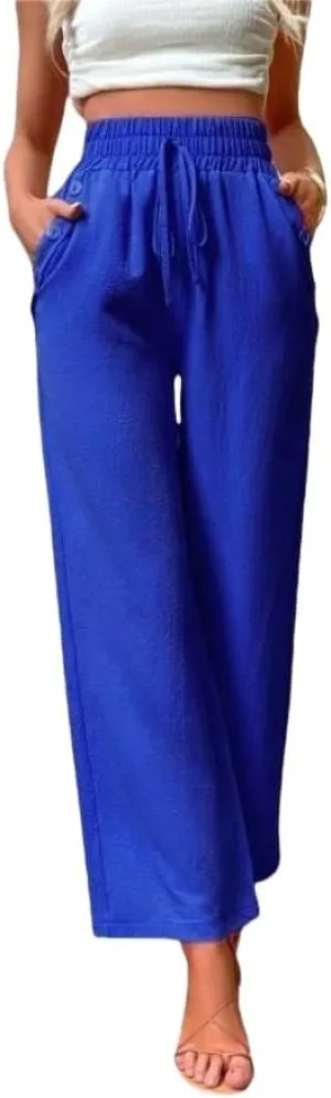 ZAFUL Women's Comfortable High Waist Pants Elastic High Waist Loose Trousers