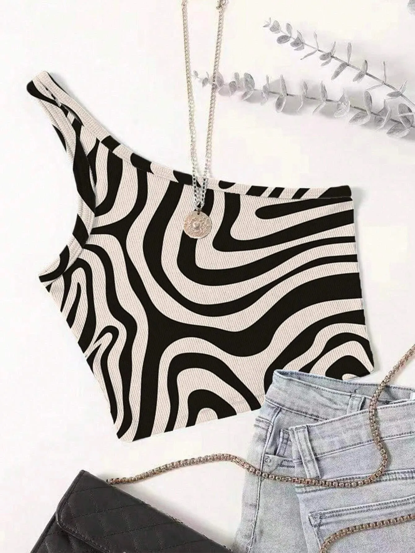 Zebra Print One-Shoulder Crop Top: A Bold and Trendy Statement Piece
