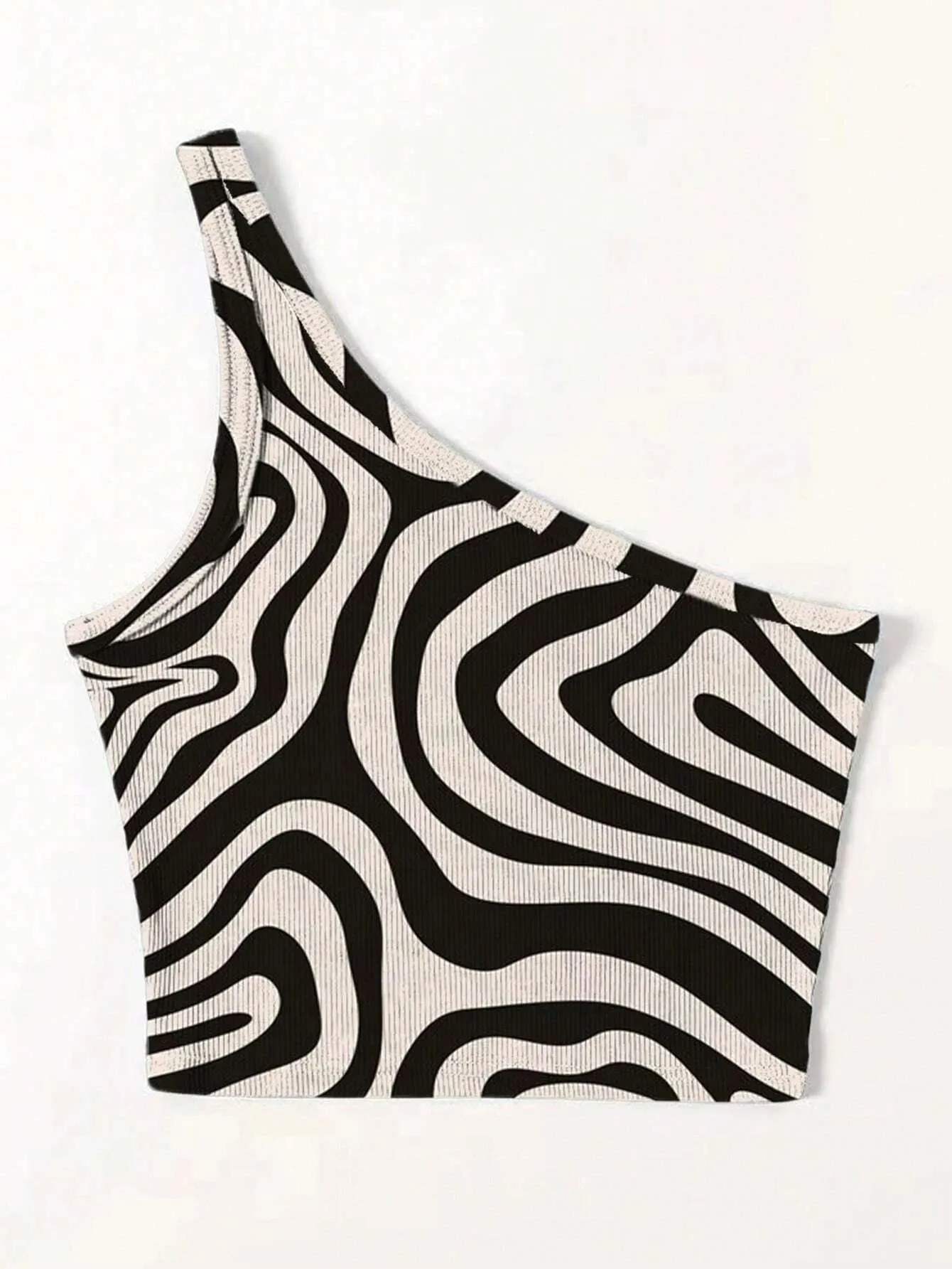 Zebra Print One-Shoulder Crop Top: A Bold and Trendy Statement Piece